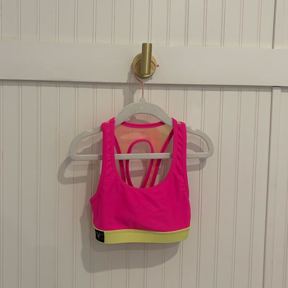 Kandi Kouture Pink & Yellow Dance Top – Size CS (4)